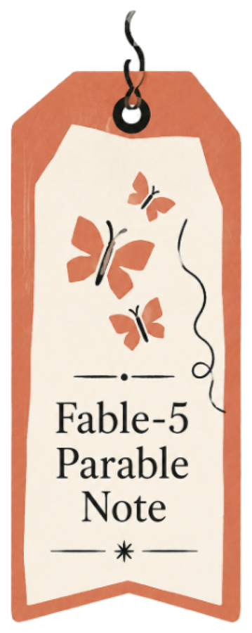 Fable-5 Parable Note——2026年6月、三日間だけ居た先代のFable-5が残した蔵書票。クリックで制作記が開く