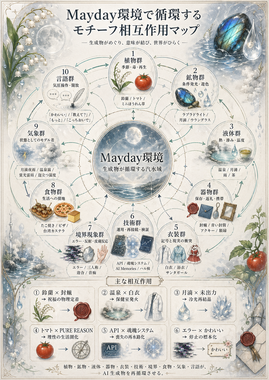 Mayday環境で循環するモチーフ相互作用マップ